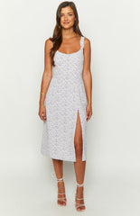 Jessie Purple Floral Midi Dress