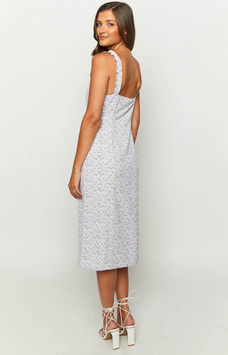 Jessie Purple Floral Midi Dress