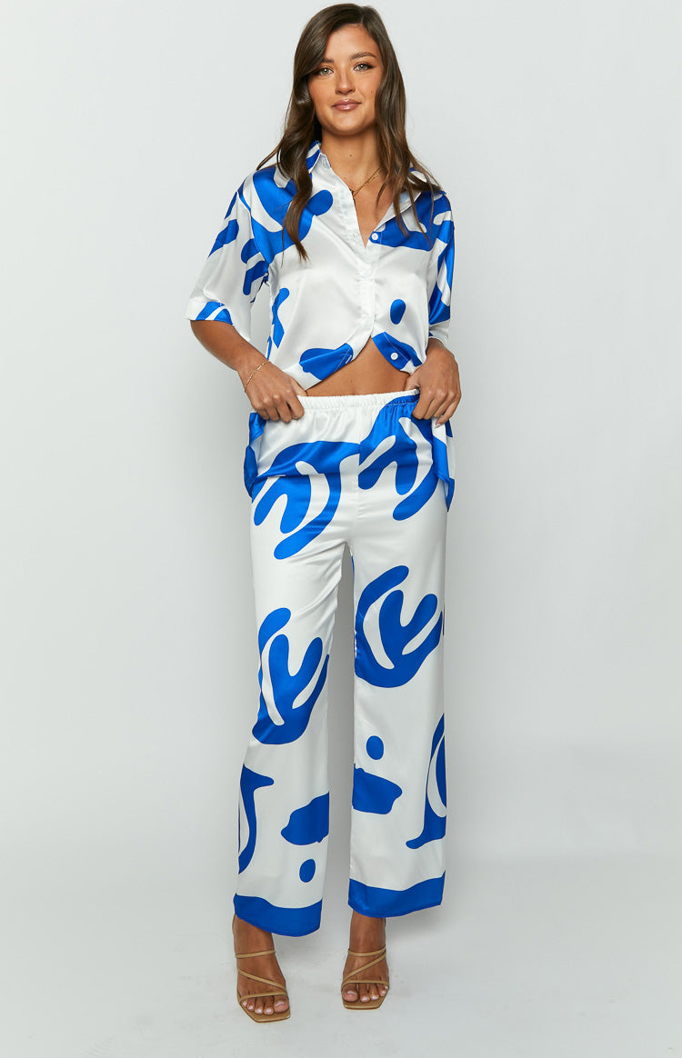 Karren Blue Print Pants
