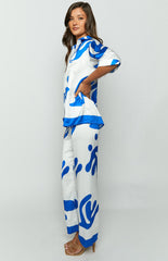 Karren Blue Print Pants