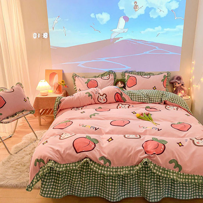 Kawaii Peach Bedding Set 🍑