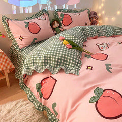 Kawaii Peach Bedding Set 🍑