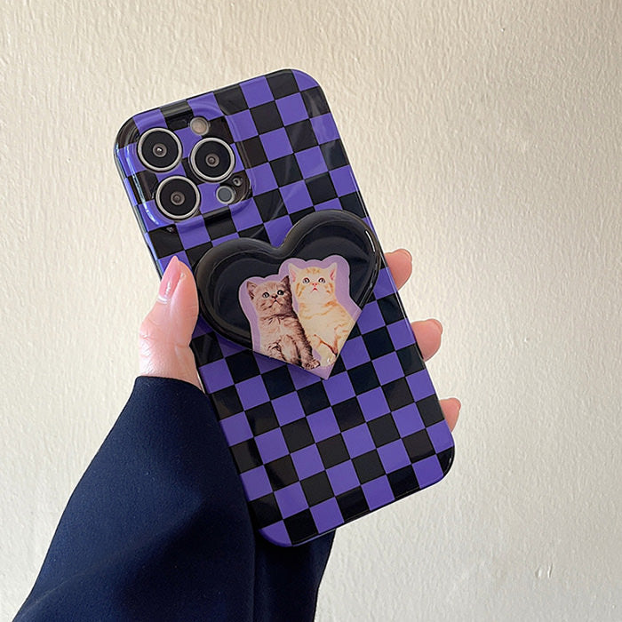 Kitty Checkerboard iPhone Case