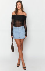 Kole Light Wash Denim Mini Skirt