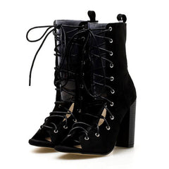 Luna Lace Up Heels