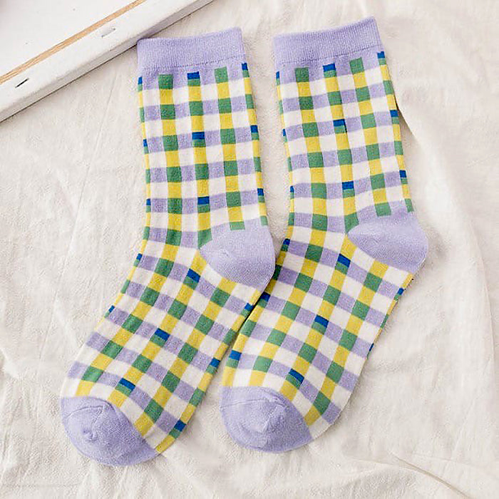 Lavender Gingham Socks