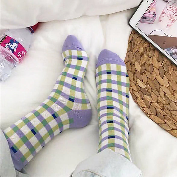 Lavender Gingham Socks