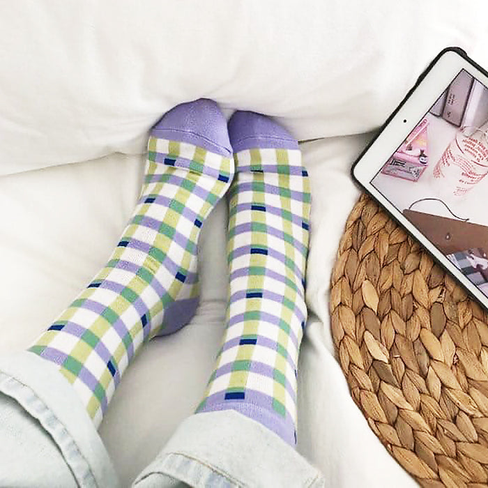 Lavender Gingham Socks