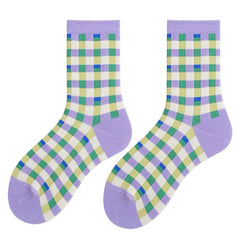 Lavender Gingham Socks