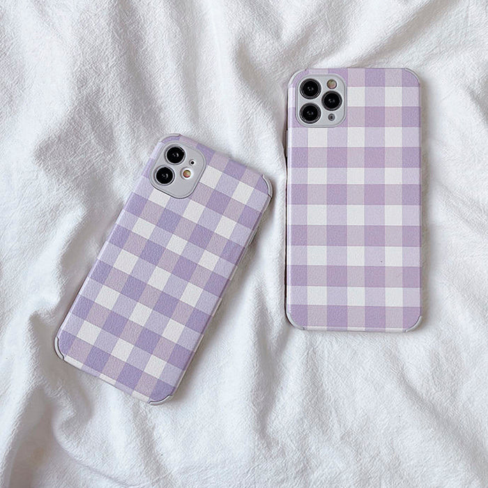 Lavender Grid iPhone Case