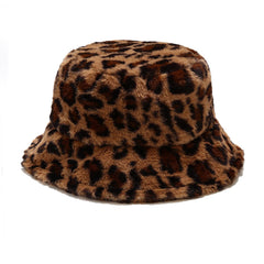 Leopard Fluffy Bucket Hat