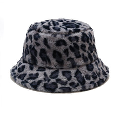 Leopard Fluffy Bucket Hat