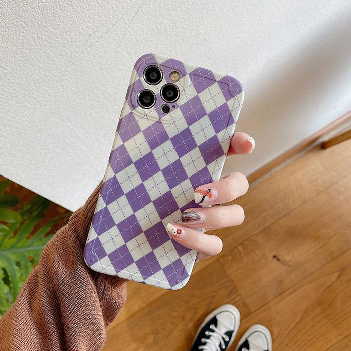 Lilac Argyle iPhone Case