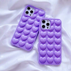 Lilac Bubble Heart iPhone Case