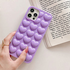 Lilac Bubble Heart iPhone Case