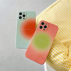 Minimalist Orange Green iPhone Case