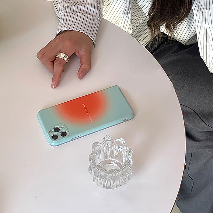 Minimalist Orange Green iPhone Case