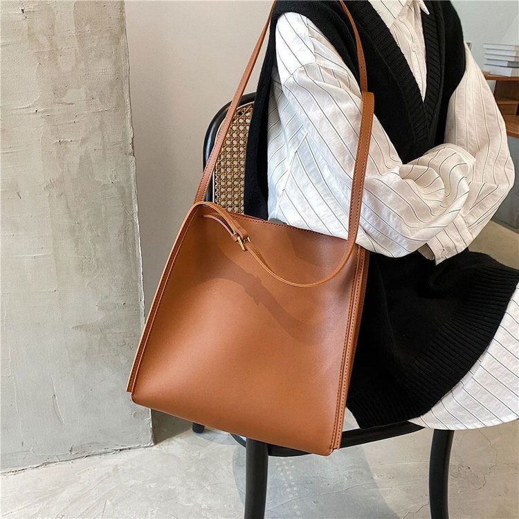 Minimalist Soft Leather Tote Bag