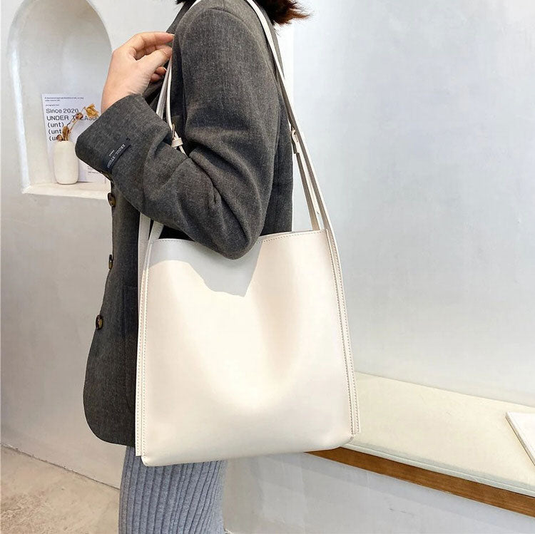 Minimalist Soft Leather Tote Bag