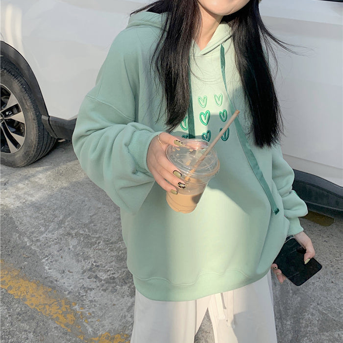 Mint Aesthetic Heart Hoodie