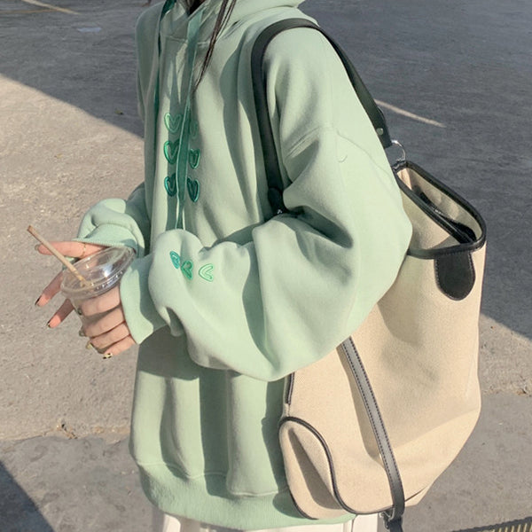 Mint Aesthetic Heart Hoodie