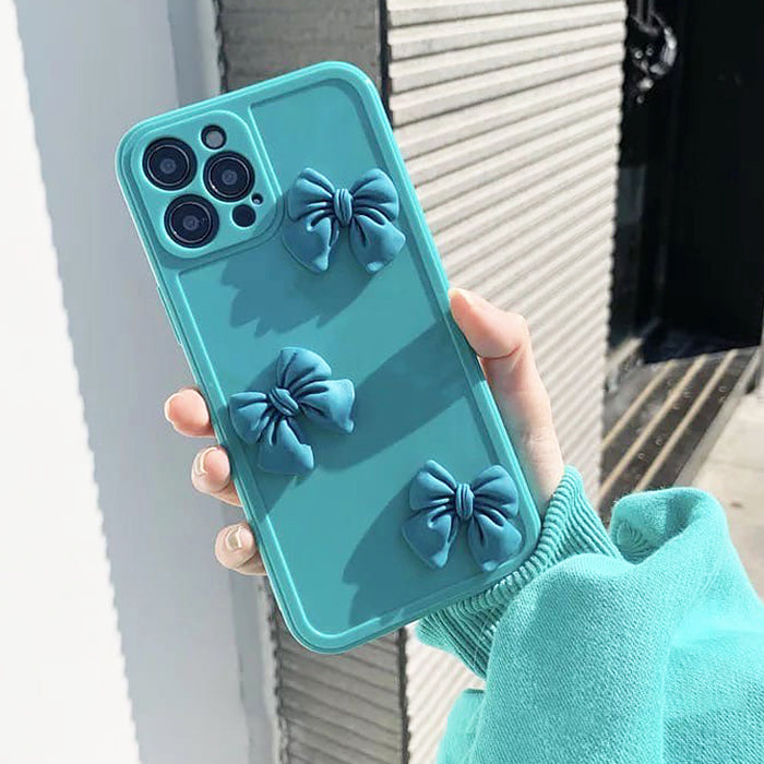 Mint Blue Bow iPhone Case