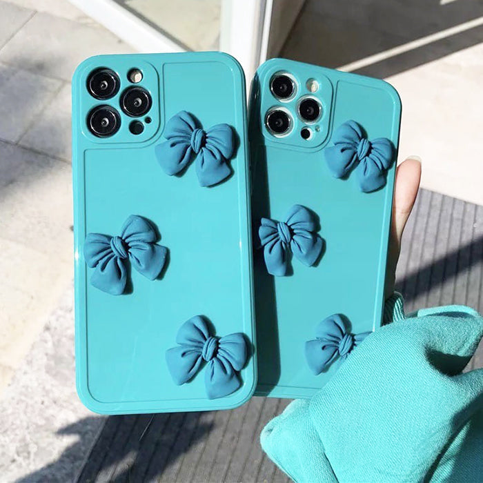 Mint Blue Bow iPhone Case