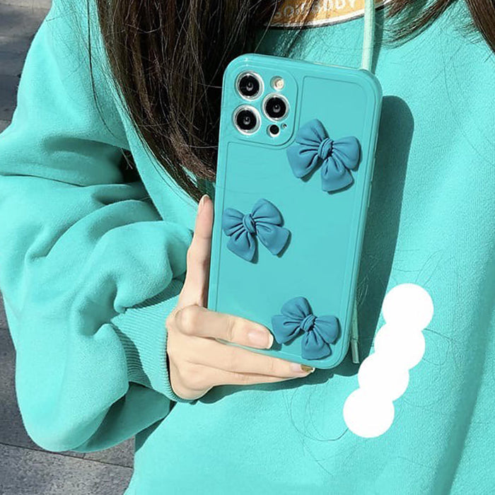 Mint Blue Bow iPhone Case