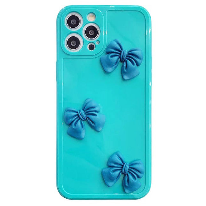 Mint Blue Bow iPhone Case