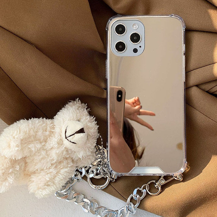 Mirror Bear Chain iPhone Case