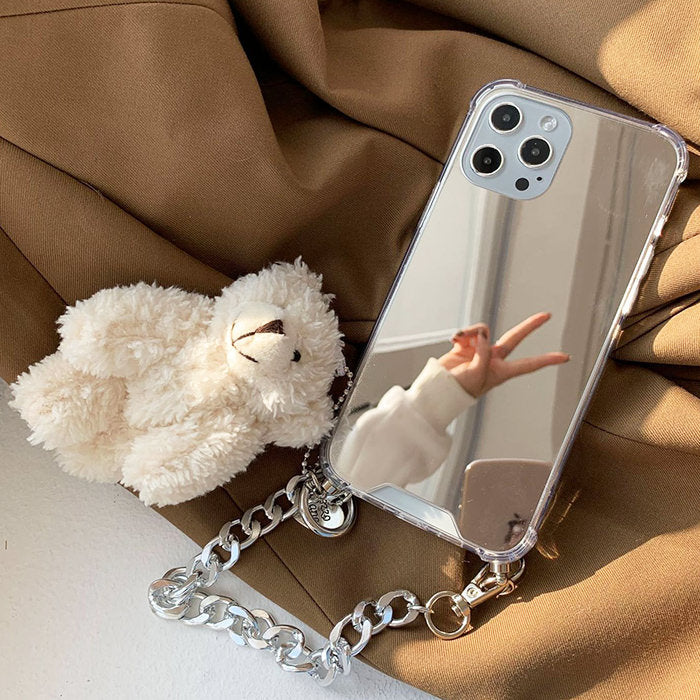 Mirror Bear Chain iPhone Case