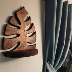 Monstera Leaf Wooden Shelf