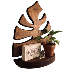 Monstera Leaf Wooden Shelf