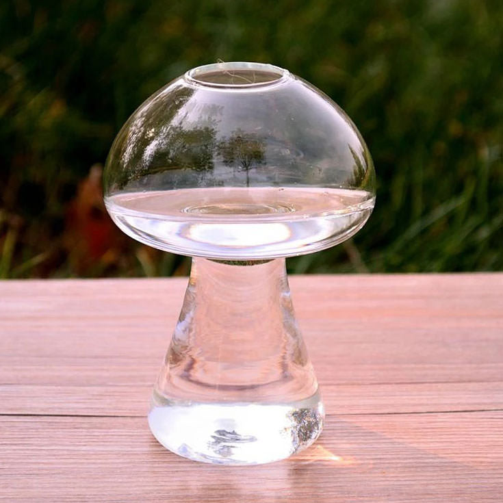 Mushroom Shaped Glass Vase