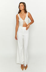 Mykonos White Linen Blend Pants
