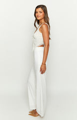 Mykonos White Linen Blend Pants