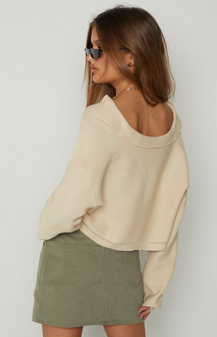 Natalie Cream Knitted Top