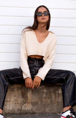 Natalie Cream Knitted Top
