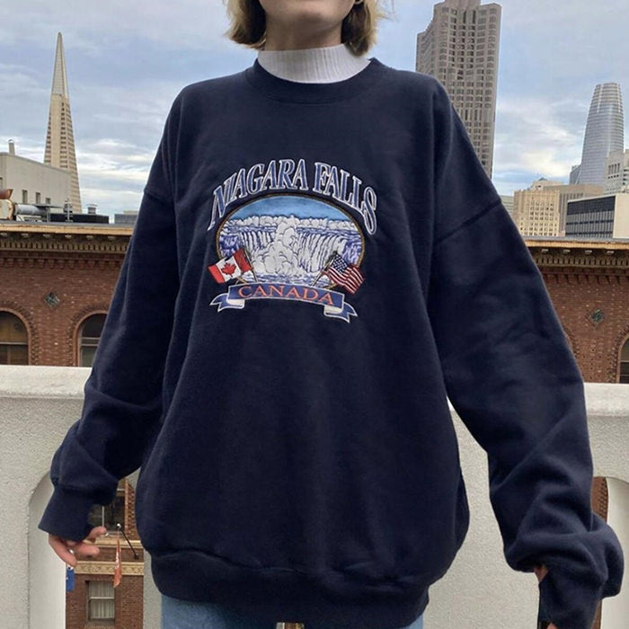 Niagara Falls Embroidery Sweatshirt