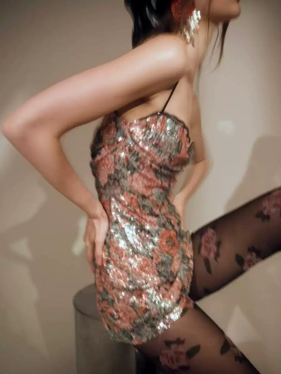 Lareen Rose Sequin Mini Dress