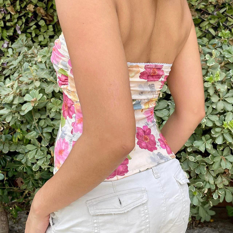 Sila Floral Mesh Tube Top