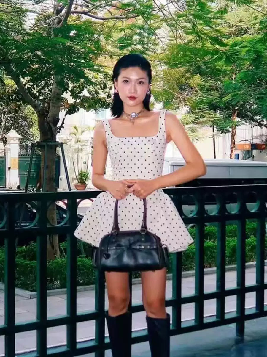 Sabrina Polka-Dot Mini Dress