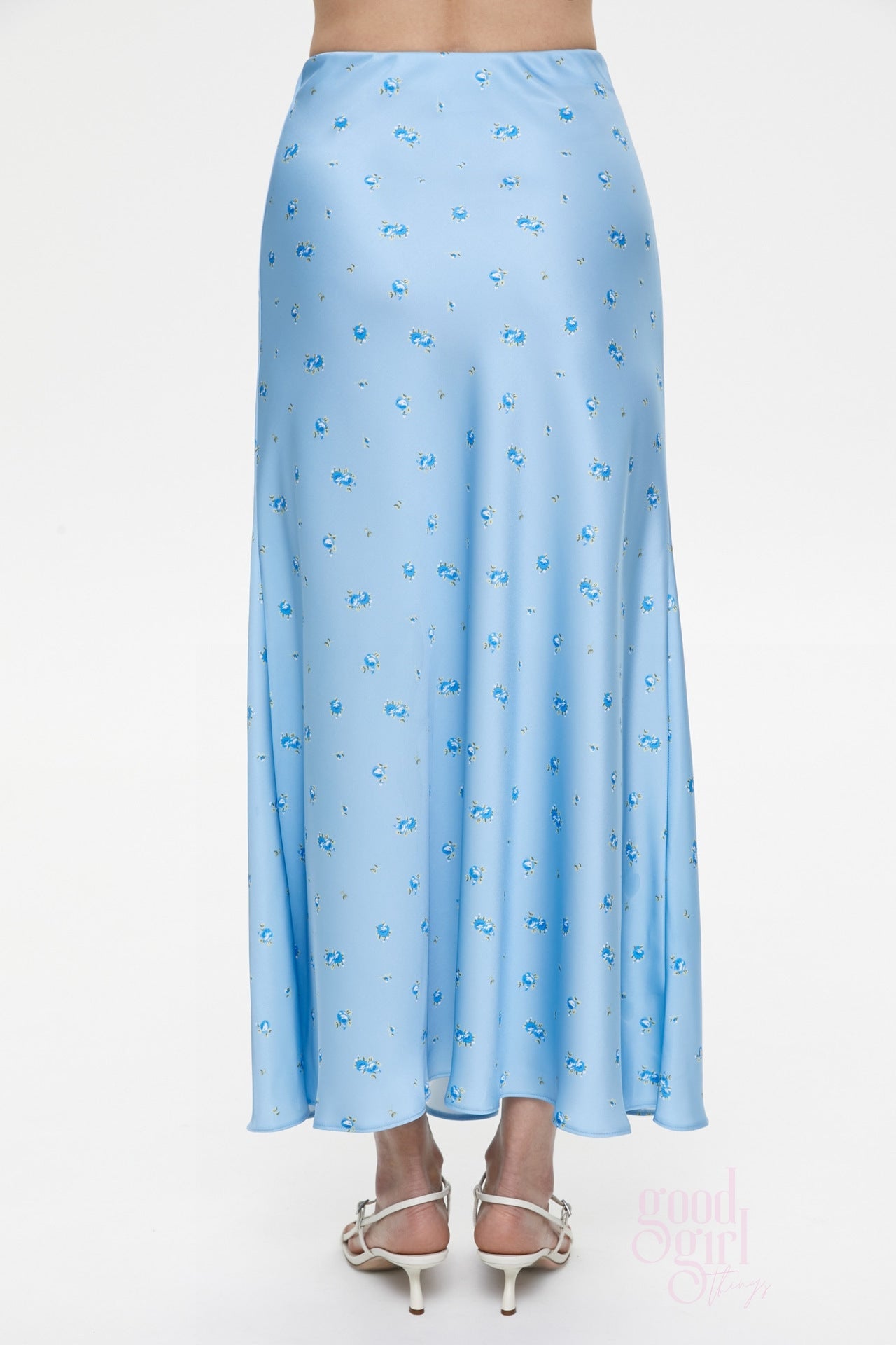 Veera Floral Satin Maxi Skirt