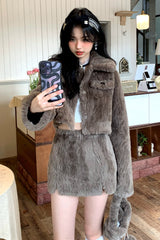 Milk Tea Pom Fur Set ~ HANDMADE