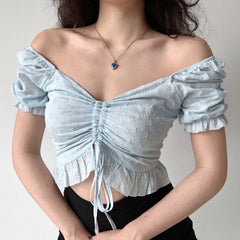 Bluebell Drawstring Puff Top