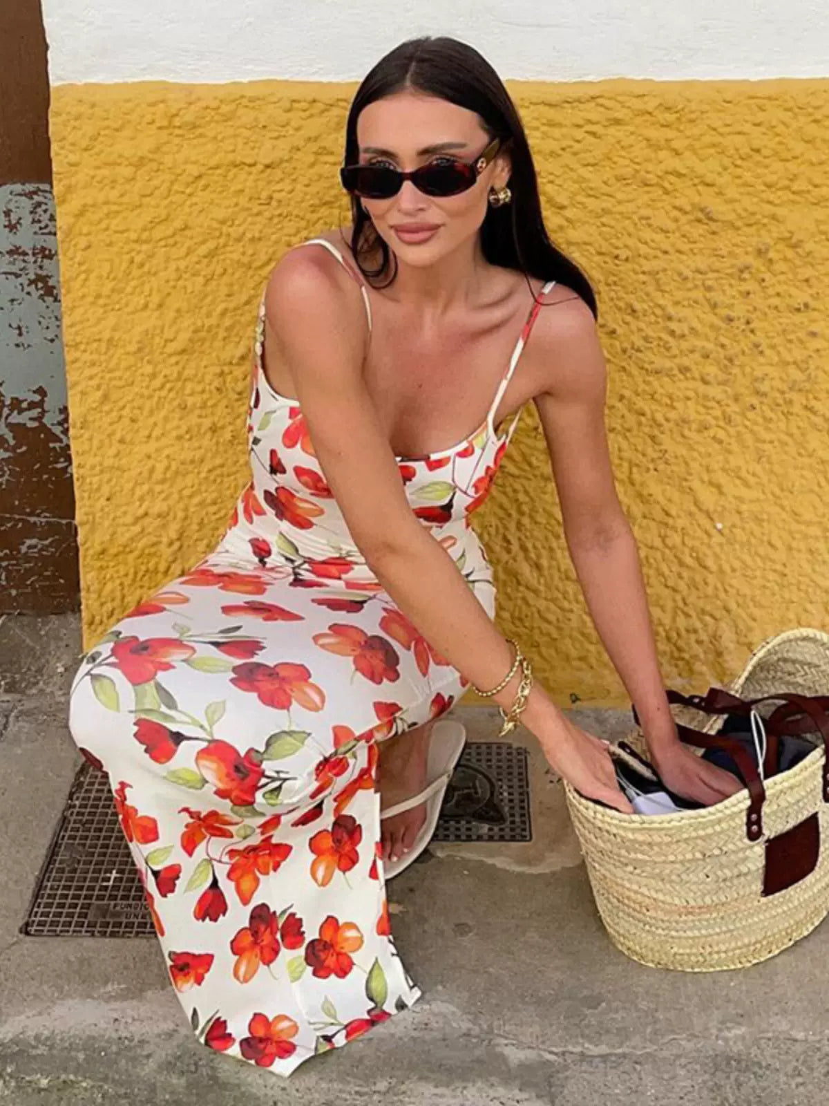Zoe Floral Print Maxi Dress