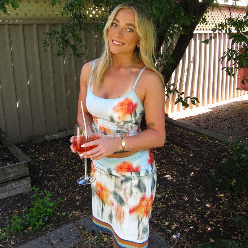 Ilyana Floral Midi Skirt Set