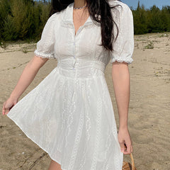 Arlene Milkmaid Lace Dress