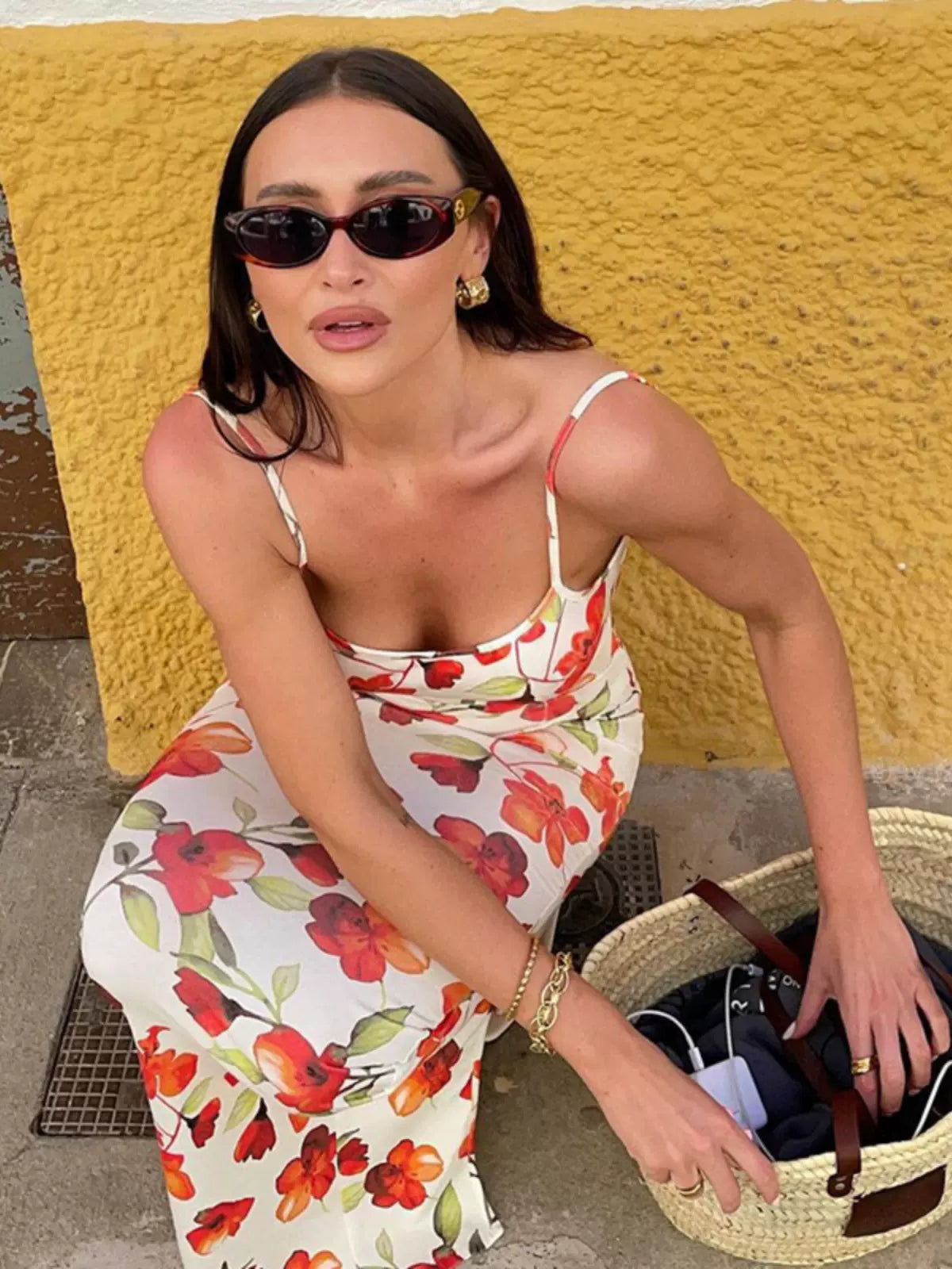 Zoe Floral Print Maxi Dress
