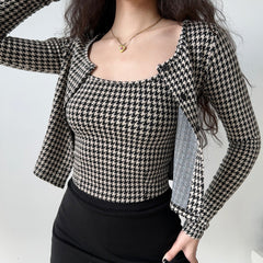 Vintage Film Houndstooth Two-Piece Set ~ HANDMADE